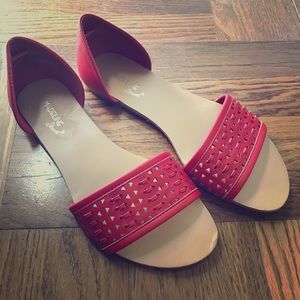 Red sandal flats